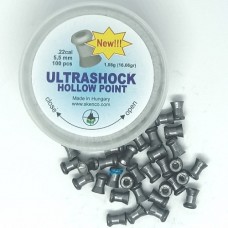 Skenco UltraShock Hollow Point pellets .22 calibre 5.5mm 16.66 grains tin of 100