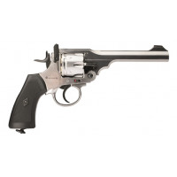Webley MKVI Service 6 inch Revolver 12g co2 Air Pistol 4.5mm BB version .455 Silver Finish with Black 2.1 ft/lbs